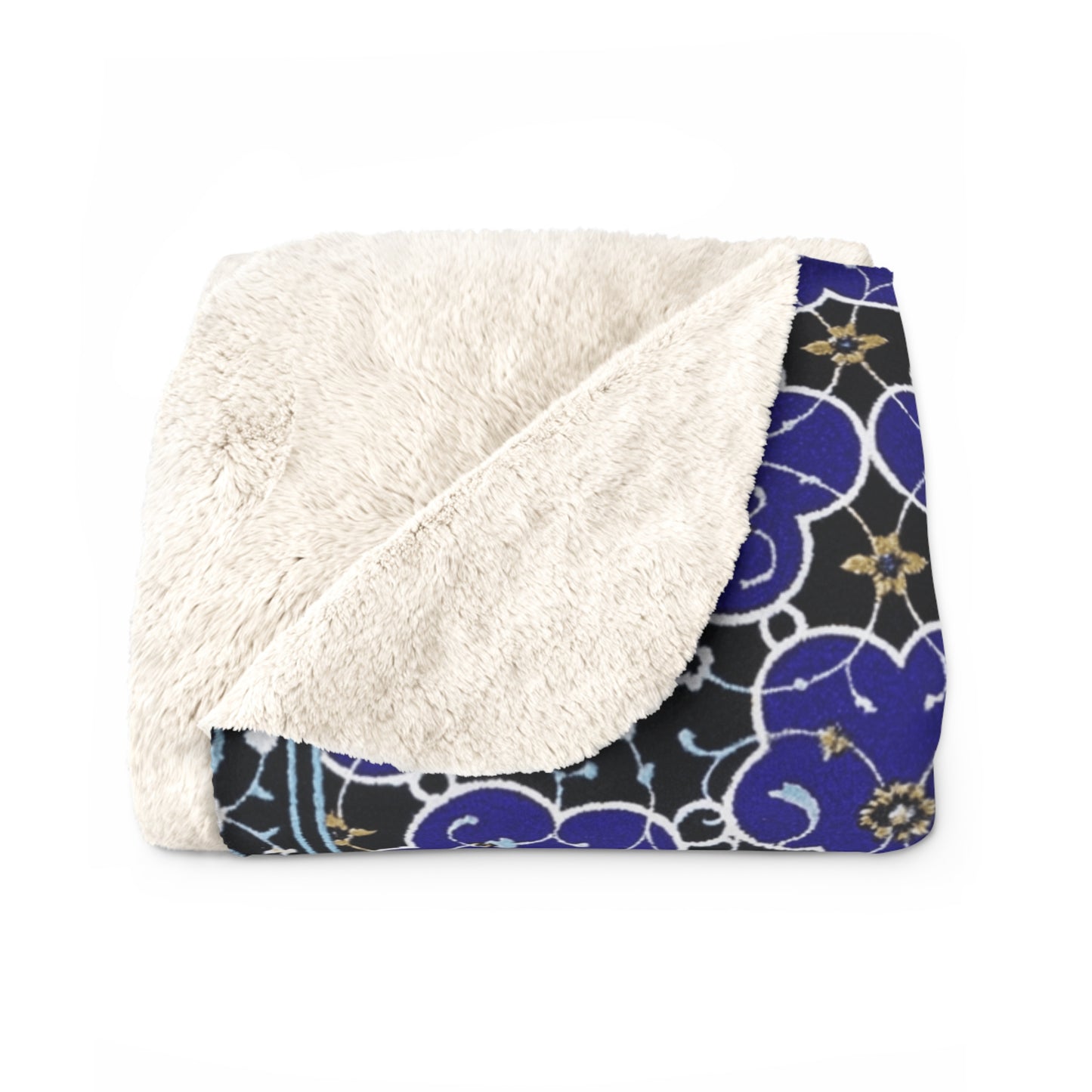Blue Mosaic Sherpa Blanket
