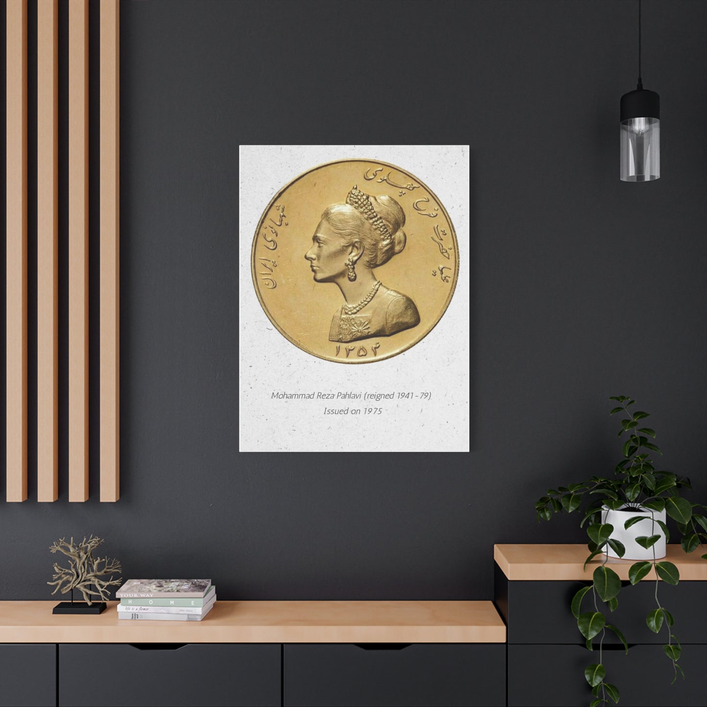 Pahlavi Coin Matte Canvas Wall Art