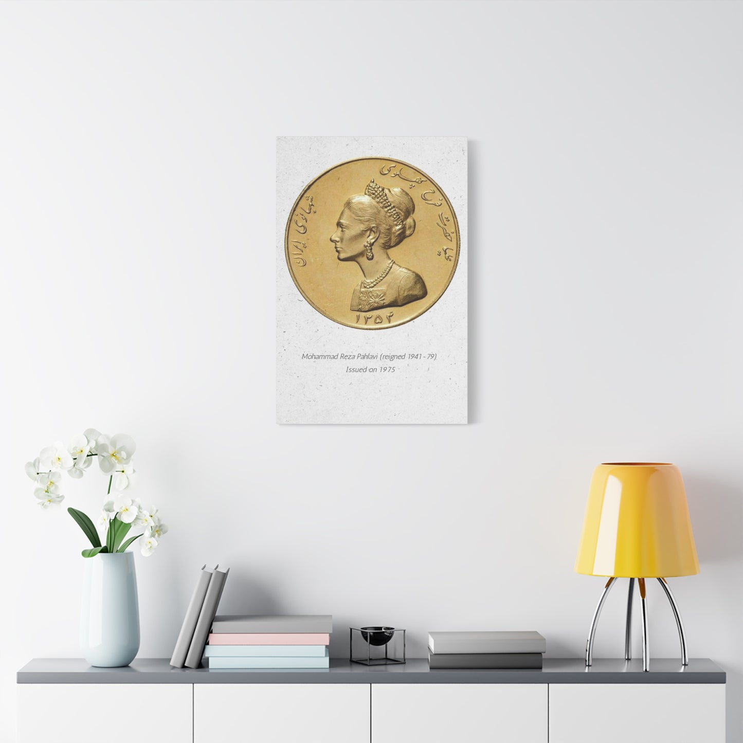 Pahlavi Coin Matte Canvas Wall Art