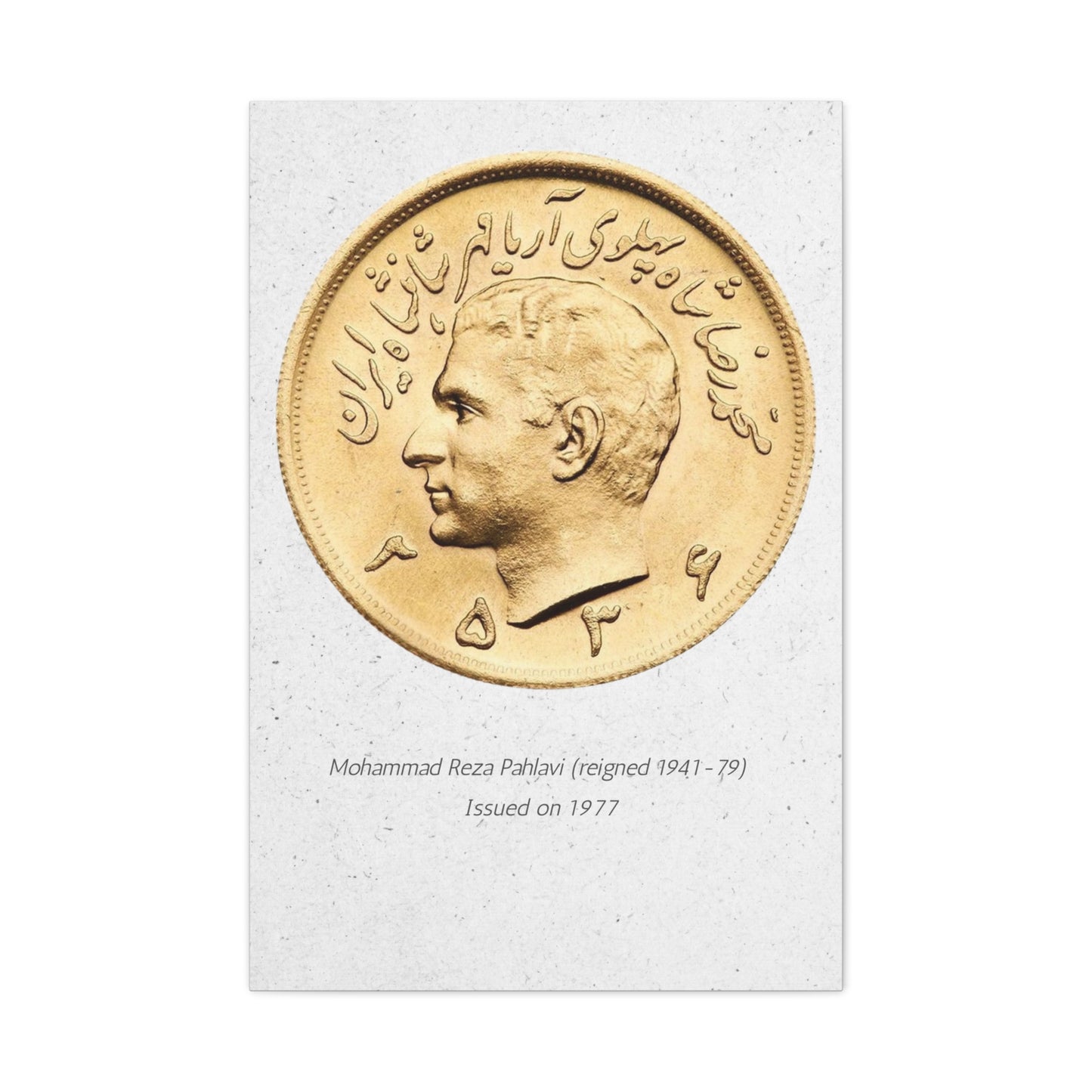 Pahlavi Coin Matte Canvas Wall Art