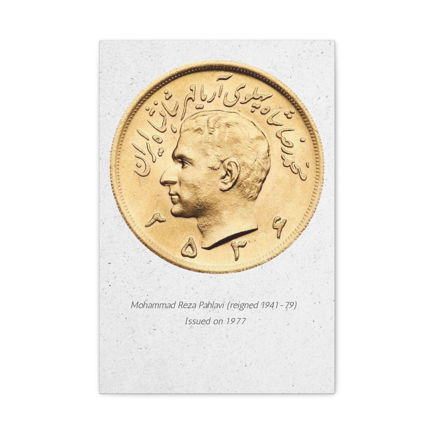 Pahlavi Coin Matte Canvas Wall Art