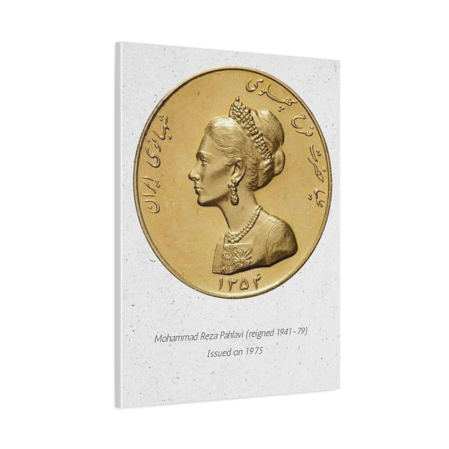 Pahlavi Coin Matte Canvas Wall Art