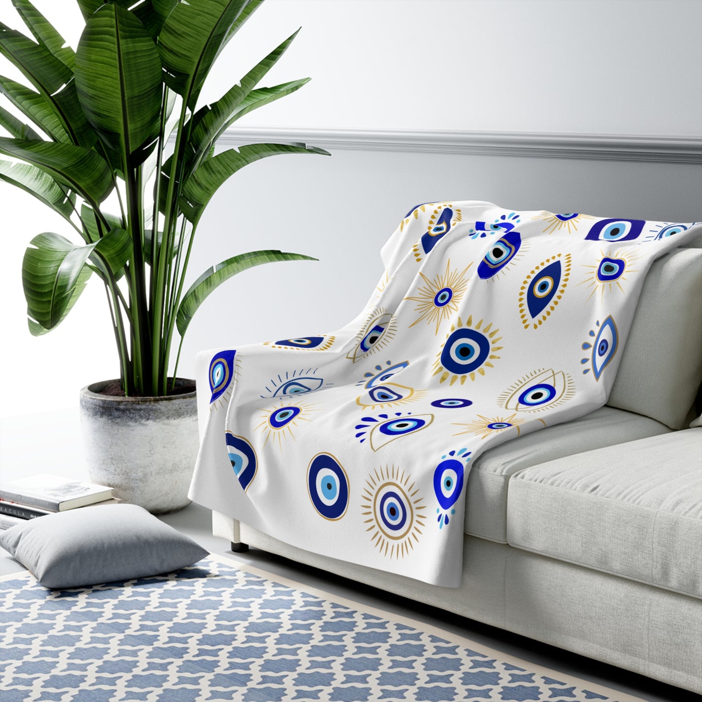 Evil Eye Sherpa Blanket