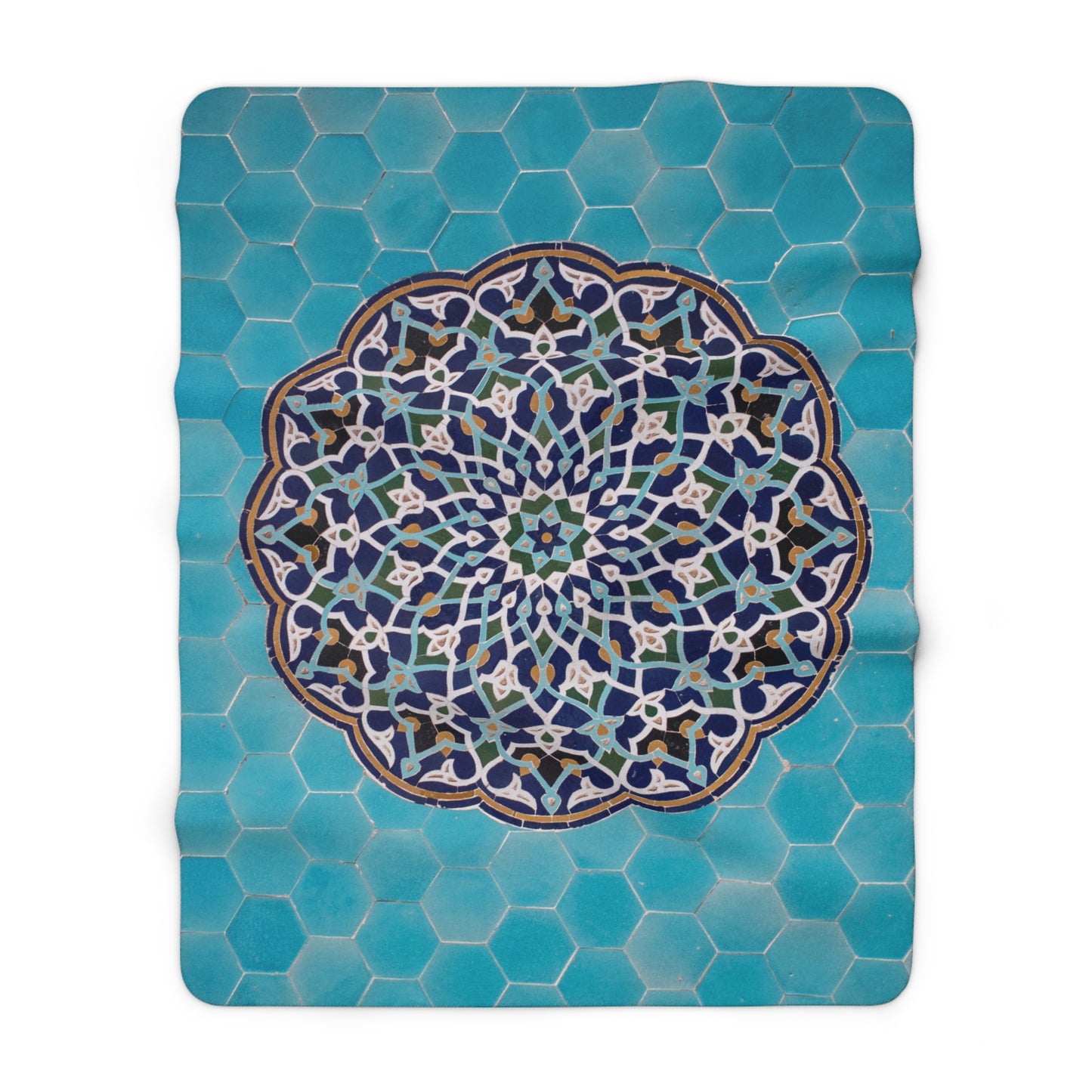 Blue Mosaic Sherpa Blanket
