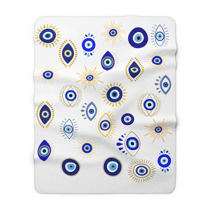 Evil Eye Sherpa Blanket